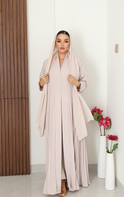 PINK PLEATED ABAYA