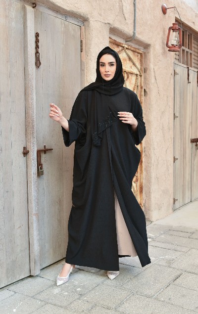 BLACK OPEN ABAYA