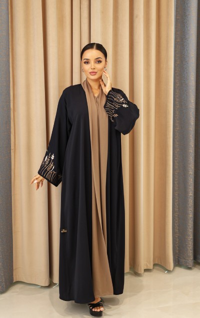 NAVY EMBROIDERY ABAYA