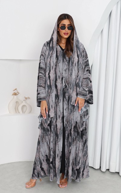 PRINTED CHIFFON ABAYA