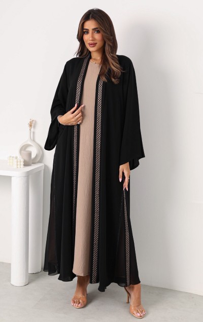 BLACK OPEN ABAYA