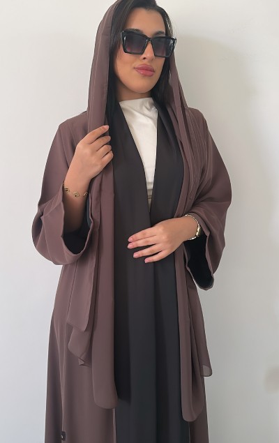 DOUBLEFACE BROWN ABAYA